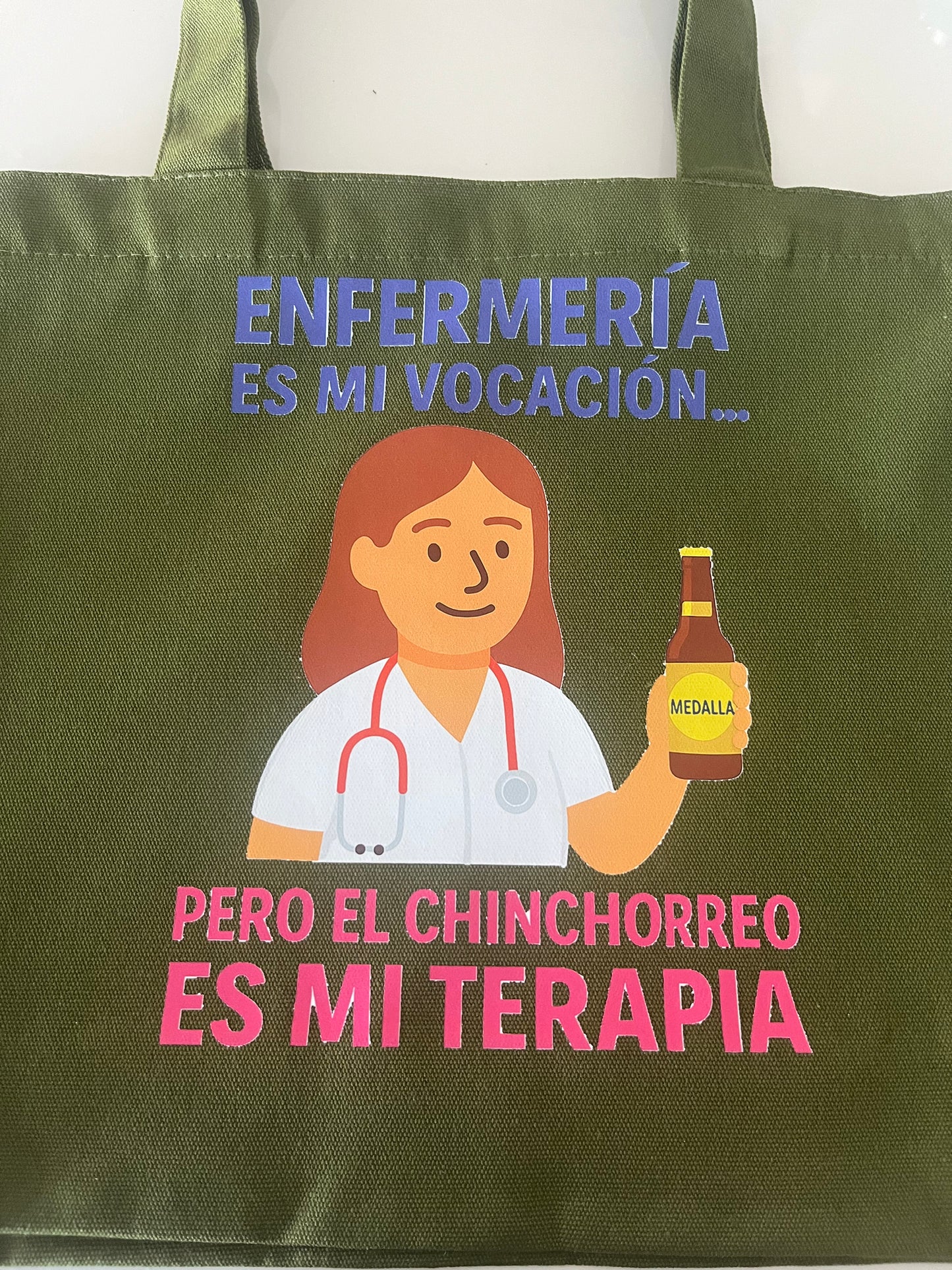 ❤️Gift Set: (Tote Bag + 3 Stickers Chinchorrero +Perreo+6 faithful patience pens +1 Keychain ) Nurse Edition