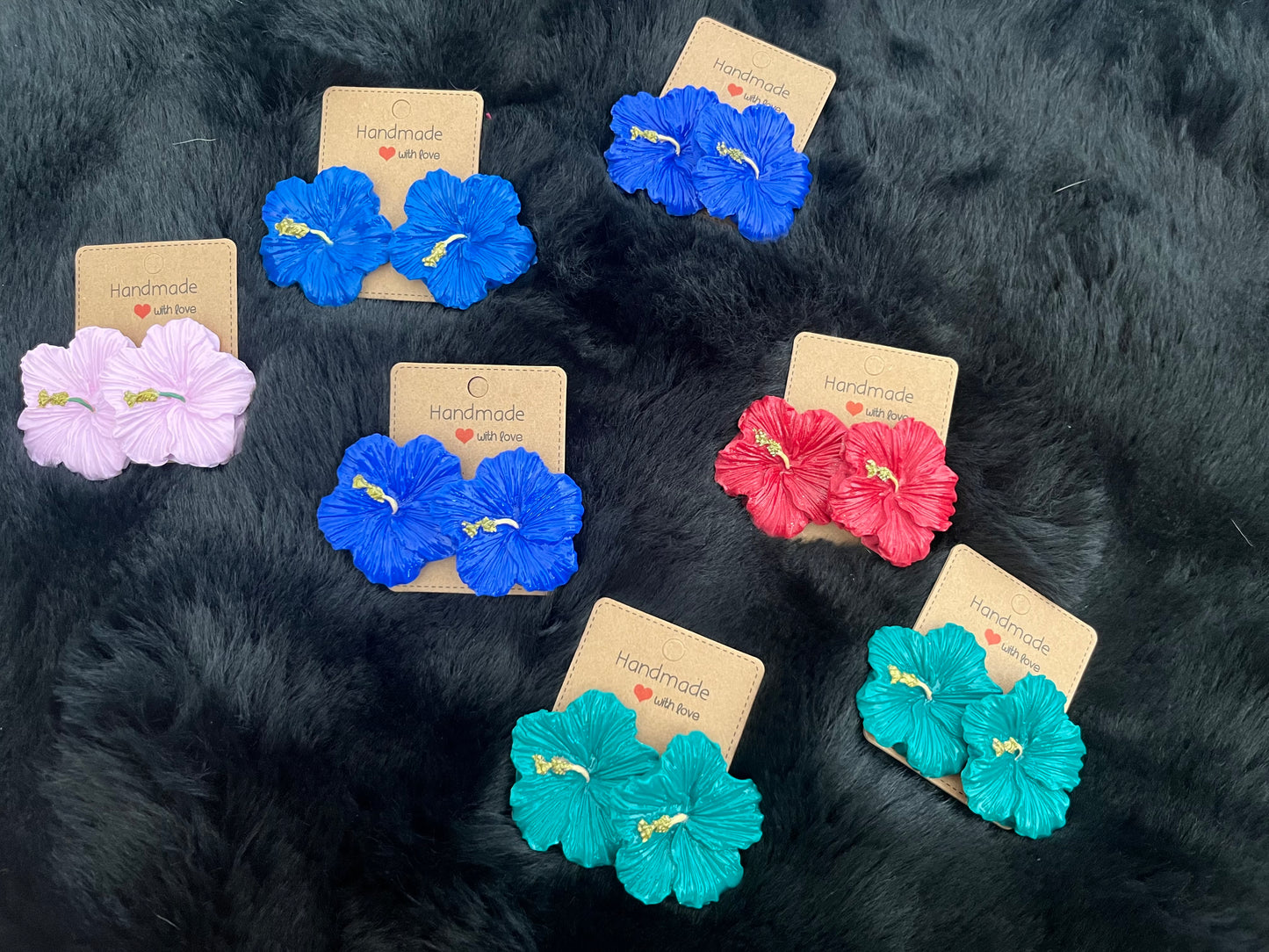 Pantallas hechas a mano y pintadas a mano de Flor de Maga – Puerto Rican Flower Earrings (Handmade)Free shipping