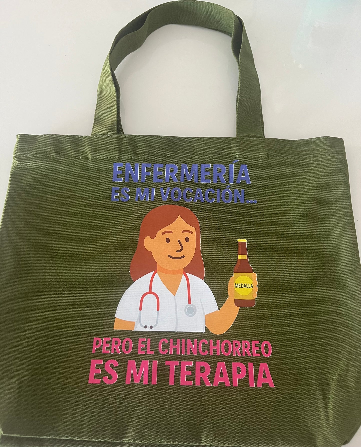 ❤️Gift Set: (Tote Bag + 3 Stickers Chinchorrero +Perreo+6 faithful patience pens +1 Keychain ) Nurse Edition