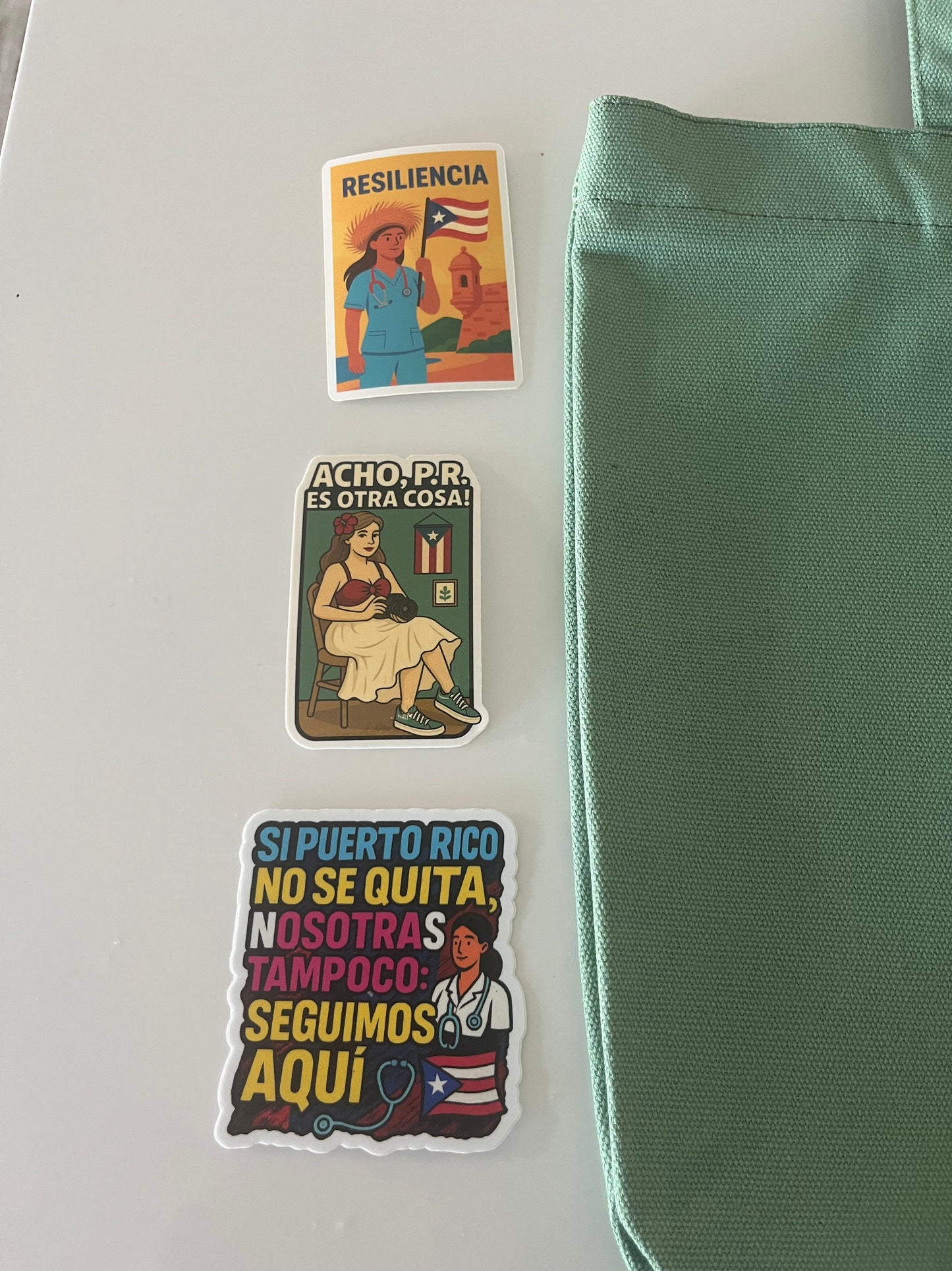 🇵🇷 Perfect Gift SET RESILIENCIA PR (Tote Bag+ 3 Stickers+6 faithful positive pens +1 keychain )Free Shipping