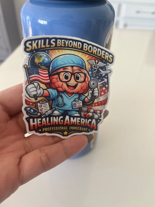 Sticker 🌍 Skill Beyond Borders,Professional Immigrant