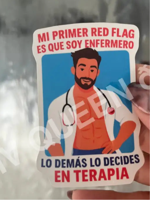 Nurse sticker/Red Flag ,soy enfermero
