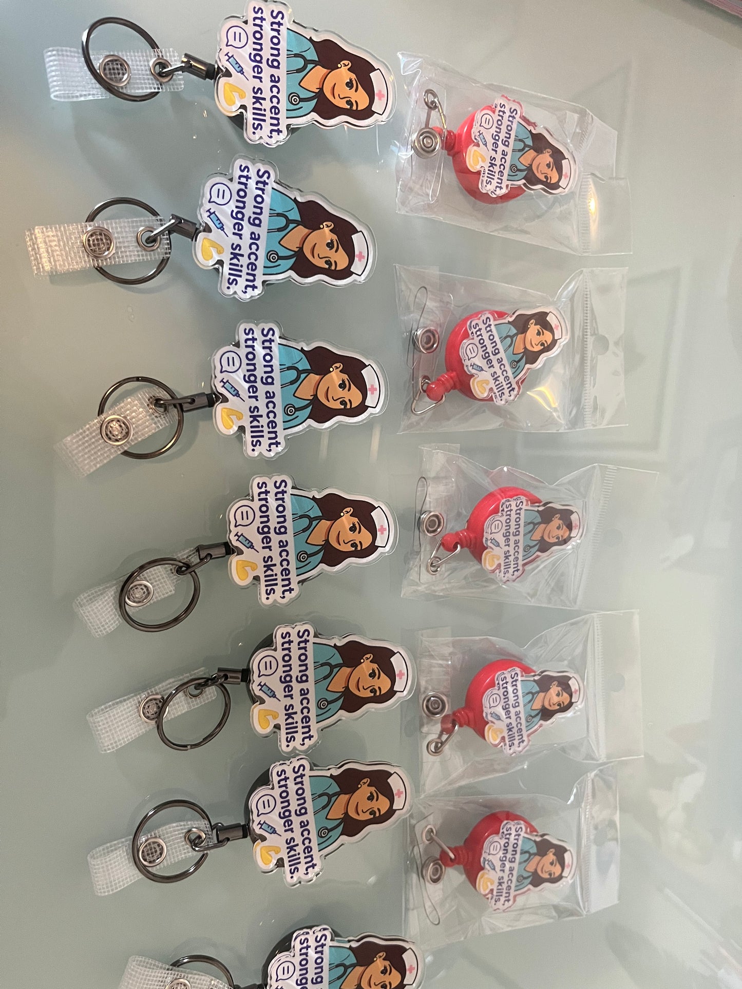 ID Badge /Strong Accent,Stronger skills .Free shipping