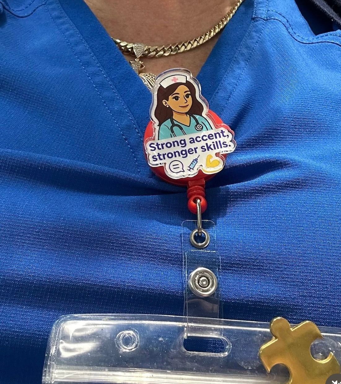 ID Badge /Strong Accent,Stronger skills .Free shipping