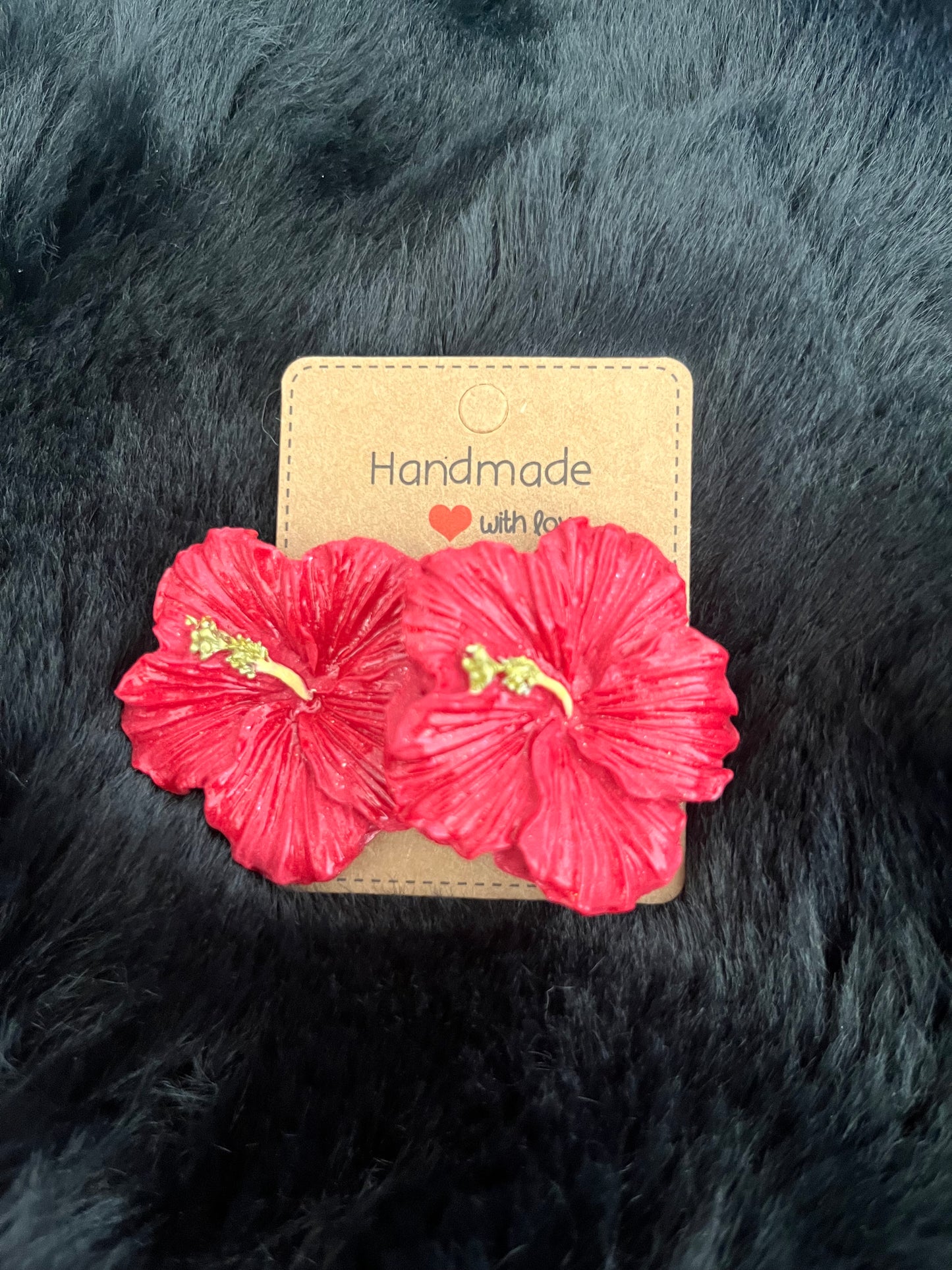 Pantallas hechas a mano y pintadas a mano de Flor de Maga – Puerto Rican Flower Earrings (Handmade)Free shipping