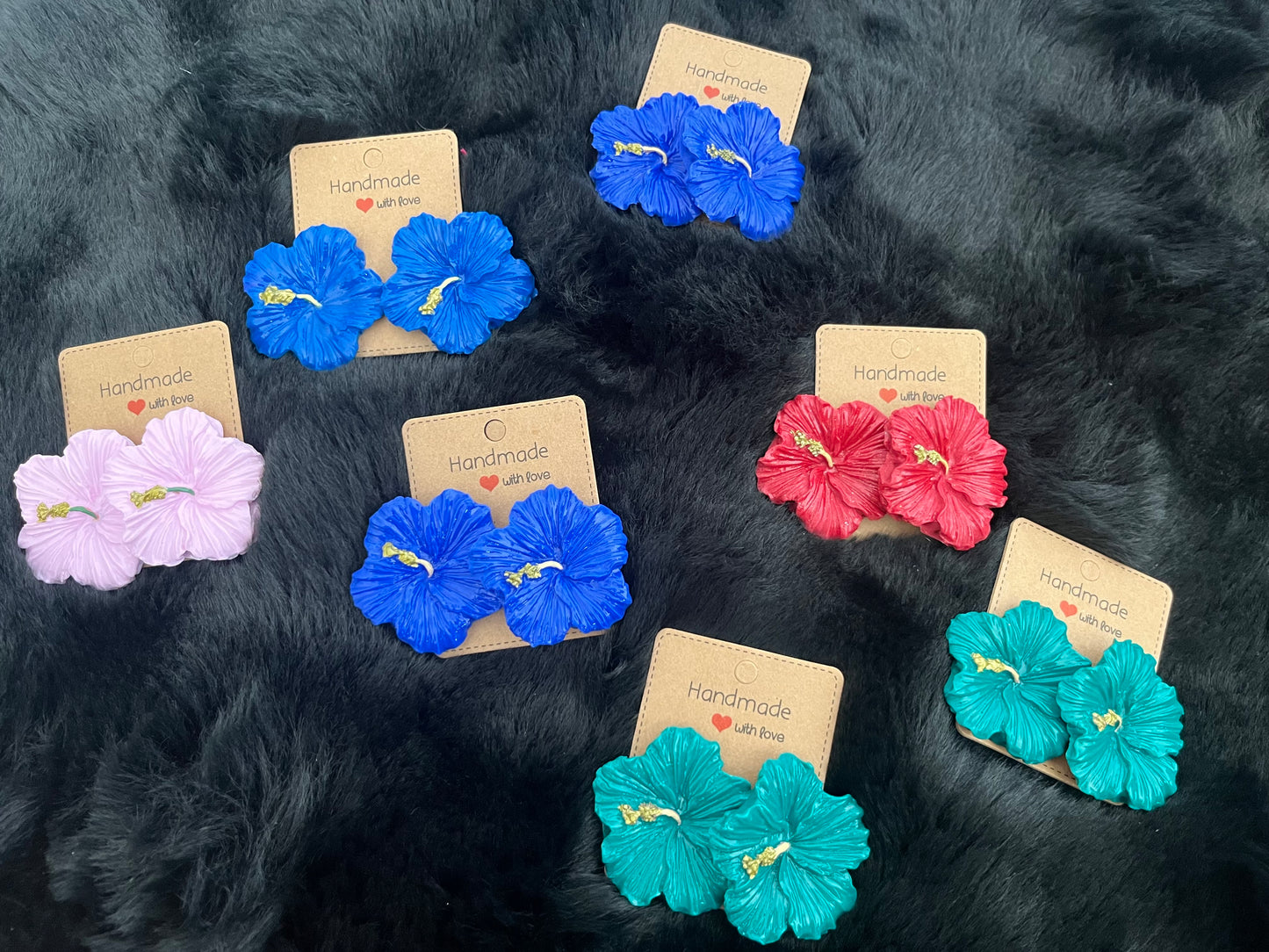 Pantallas hechas a mano y pintadas a mano de Flor de Maga – Puerto Rican Flower Earrings (Handmade)Free shipping