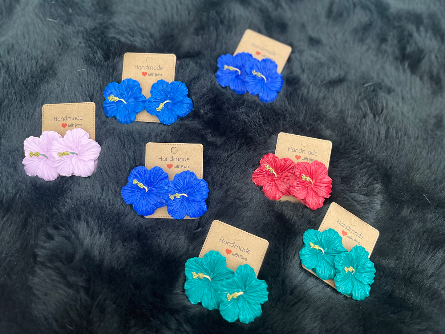 Pantallas hechas a mano y pintadas a mano de Flor de Maga – Puerto Rican Flower Earrings (Handmade)Free shipping