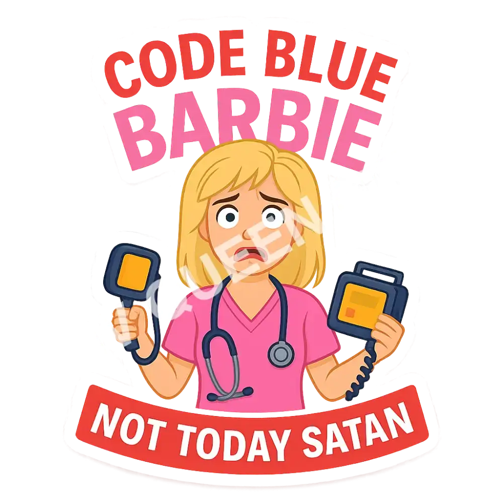 Nurse sticker/Code Blue Barbie