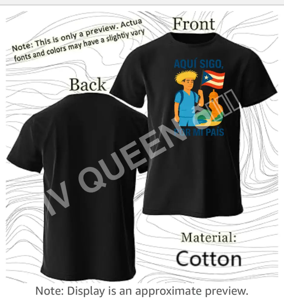 T shirts varios estilos a escoger S / Enfermero /Estoy aquí por Puerto Rico / Black