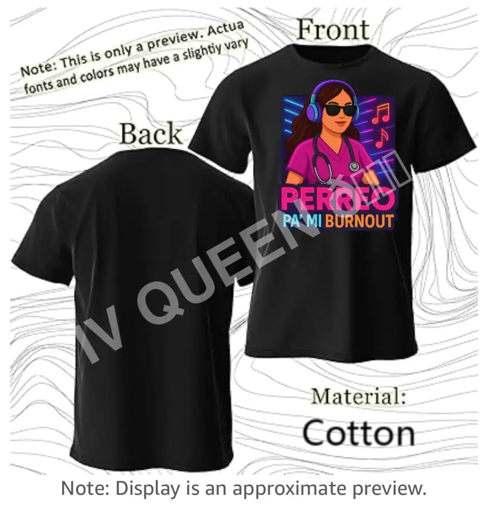 T shirts varios estilos a escoger S / Perreo pa’mi Burnout / Black